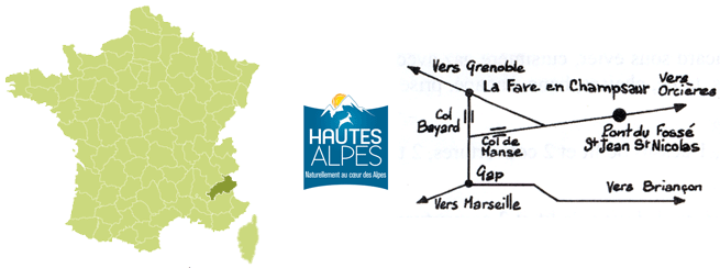 Localisation du Serre et de nos gîtes
